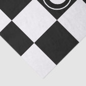 黒と白の市松模様の四角形モノグラムイニシャル 薄葉紙 (詳細)