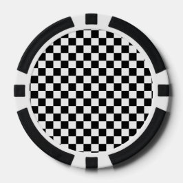 黒と白の市松模様の四角形 ポーカーチップ