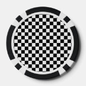 黒と白の市松模様の四角形 ポーカーチップ (裏面)