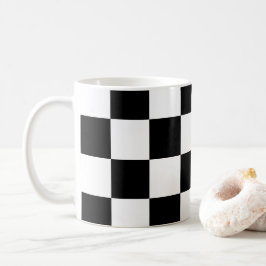 黒と白の市松模様 コーヒーマグカップ
