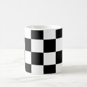 黒と白の市松模様 コーヒーマグカップ (中央)