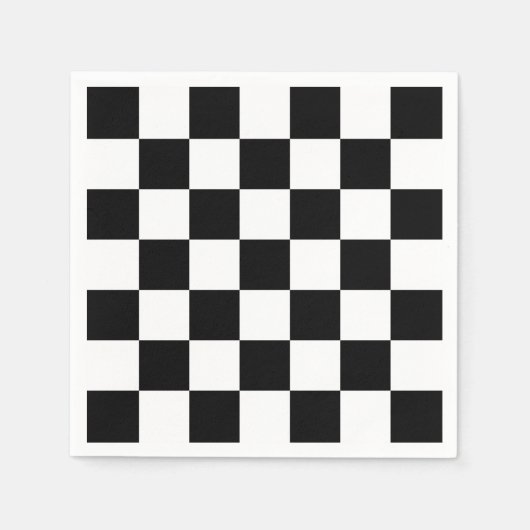 黒と白の市松模様 スタンダードカクテルナプキン (正面)