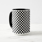 黒と白の市松模様 マグカップ (正面左)
