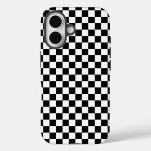 黒と白の市松模様 iPhone 16ケース