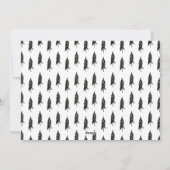 黒と白の常緑樹フォトクリスマスツリー シーズンカード (裏面)