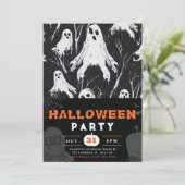 黒と白の幽霊の枝　ハロウィン 招待状 (スタンド正面)