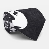 黒と白の幽霊飛んでいるハロウィンタイ ネクタイ (ロール)