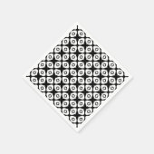 黒と白の幾何学アラベスク模様 スタンダードカクテルナプキン (角)