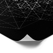 黒と白の幾何学抽象パターンポスター ポスター (角)
