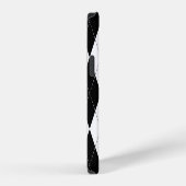 黒と白の幾何学柄アーガイル模様 iPhoneケース (右側面)