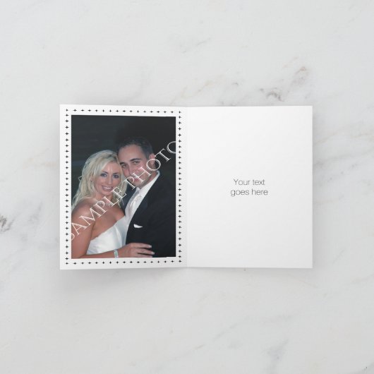 黒と白の幾何学模様の結婚式 お礼メッセージカード サンキューカード (内部)