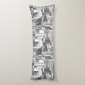 黒と白の幾何学模様 ボディピロー (裏面 (縦))