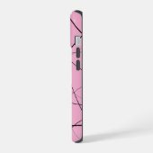 黒と白の幾何学模様 iPhone 15ケース (左側面)