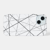 黒と白の幾何学模様 iPhone 15ケース (裏面横)
