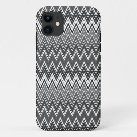 黒と白の幾何学的なジグザグパターン Case-Mate iPhoneケース (裏面)