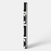 黒と白の幾何学的な等号パターン iPhoneケース (左側面)