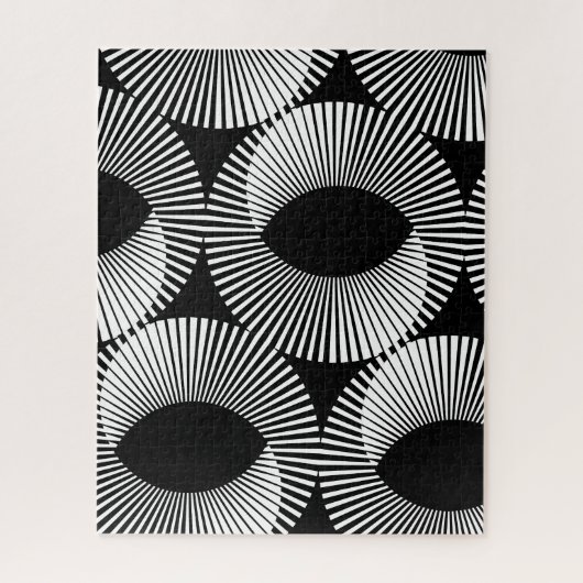 黒と白の幾何学的ドミノ錯視 ジグソーパズル (縦)