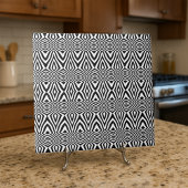 黒と白の幾何学的モザイクの光学錯覚 タイル