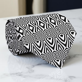 黒と白の幾何学的モザイクの光学錯覚 ネクタイ