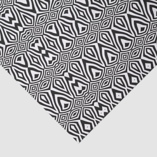 黒と白の幾何学的モザイクの光学錯覚 薄葉紙 (詳細)