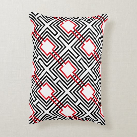 黒と白の幾何学的 アクセントクッション (裏面(縦))