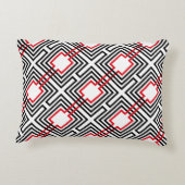 黒と白の幾何学的 アクセントクッション (裏面)