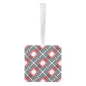 黒と白の幾何学的 キューブオーナメント (右)