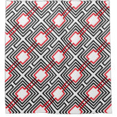 黒と白の幾何学的 シャワーカーテン (正面)