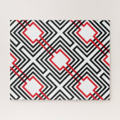 黒と白の幾何学的 ジグソーパズル (横)