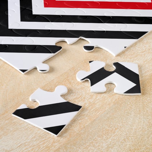 黒と白の幾何学的 ジグソーパズル (側面)