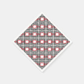 黒と白の幾何学的 スタンダードカクテルナプキン (角)