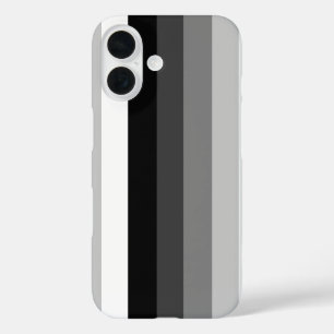 黒と白の影のストライプ iPhone 16ケース