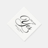 黒と白の彼女はイエスと言った婚約パーティー スタンダードカクテルナプキン (角)