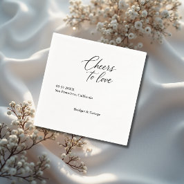 黒と白の応援でスクリプトを愛する スタンダードカクテルナプキン