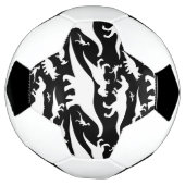 黒と白の恐竜図 サッカーボール (回転)