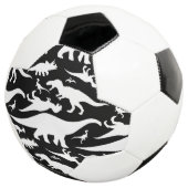 黒と白の恐竜図 サッカーボール (3/4)