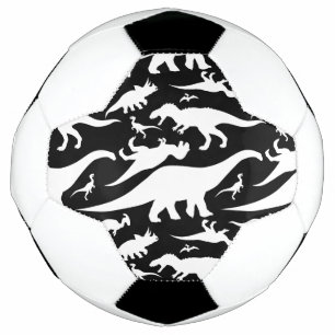 黒と白の恐竜図 サッカーボール