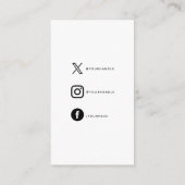 黒と白の愛で作られたハート社会的リンク エンクロージャーカード (裏面)