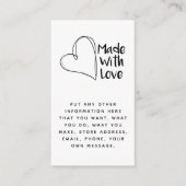 黒と白の愛で作られたハート社会的リンク エンクロージャーカード (正面)