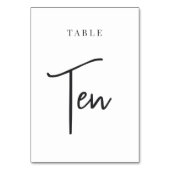 黒と白の手書きテーブルTEN テーブルナンバー (正面)