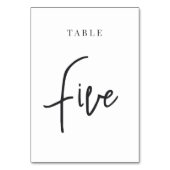 黒と白の手書き表5 テーブルナンバー (正面)