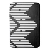 黒と白の折れ線が積み上げ済み バスマット (正面縦)