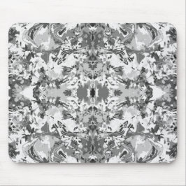 黒と白の抽象パタ独占的ーン マウスパッド