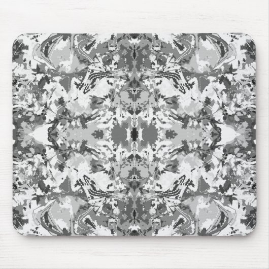 黒と白の抽象パタ独占的ーン マウスパッド (正面)