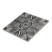 黒と白の抽象幾何学模様 タイル (側面)