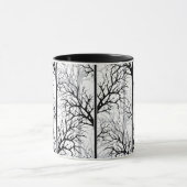 黒と白の抽象画 マグカップ (中央)