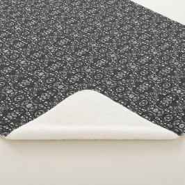 黒と白の抽象的なグアッシュアート シェルパブランケット