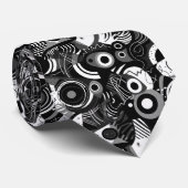 黒と白の抽象的な形のパターン ネクタイ (ロール)