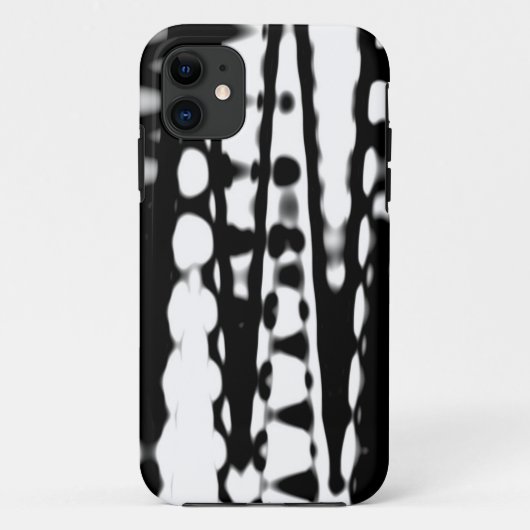 黒と白の抽象的な波のパターンのケース Case-Mate iPhoneケース (裏面)
