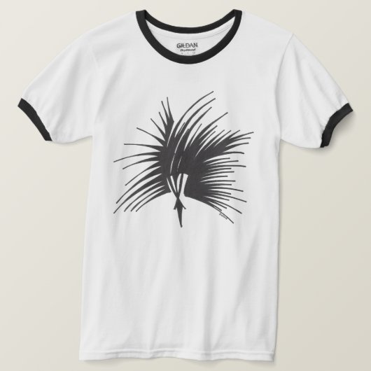 黒と白の抽象的な部族のタトゥーアートのヘッドドレス Tシャツ (デザイン正面)